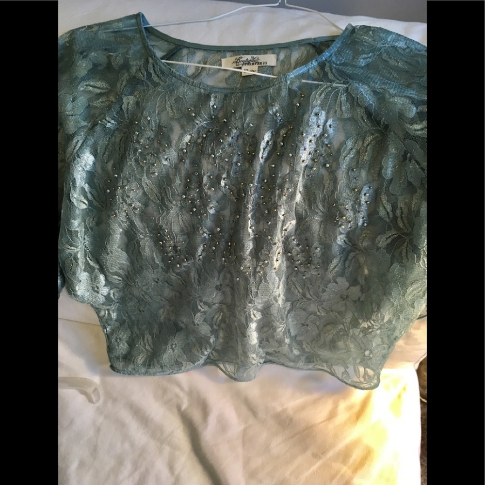 Sheer beaded blouse